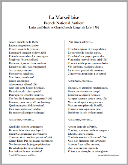 la marseillaise french national anthem