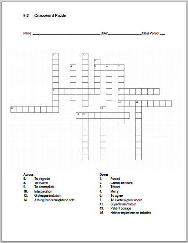 Click here to print. Click here to print the answer key.