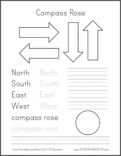 DIY Compass Road for Primary Grades Social Studies/Geography - Free to print (PDF file).