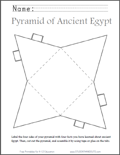 DIY Ancient Egyptian Pyramid Template to Cut Out Student Handouts