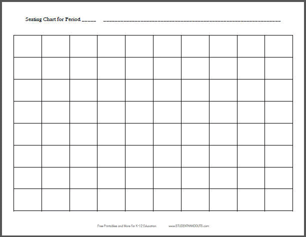  Free Printable Classroom Seating Chart Template Printable Templates