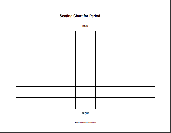 Printable Classroom Seating Chart Template
