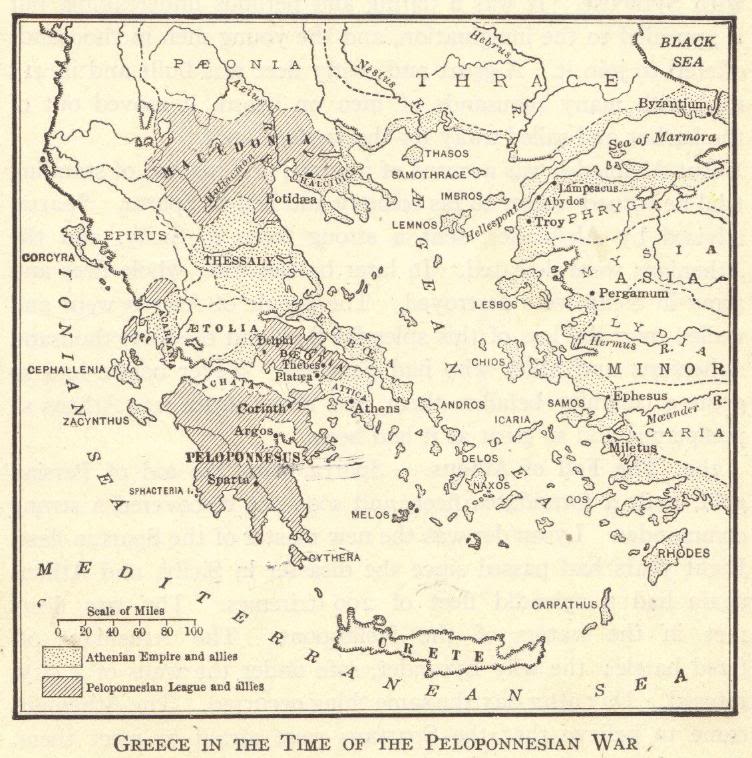 Peloponnesian War Map (431-404 B.C.E.)