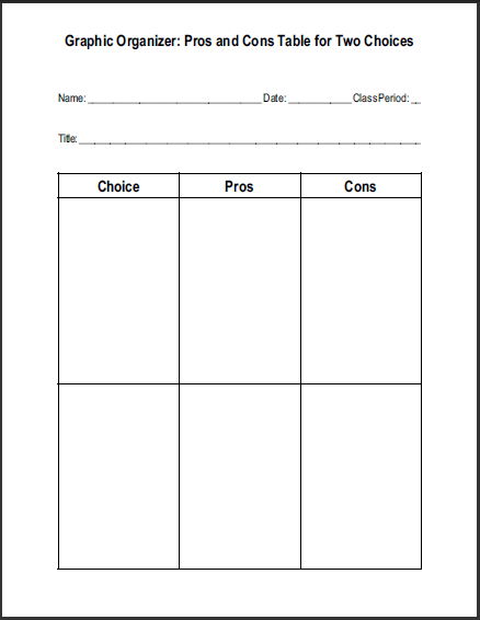 free-printable-blank-pros-and-cons-chart-worksheets-student-handouts