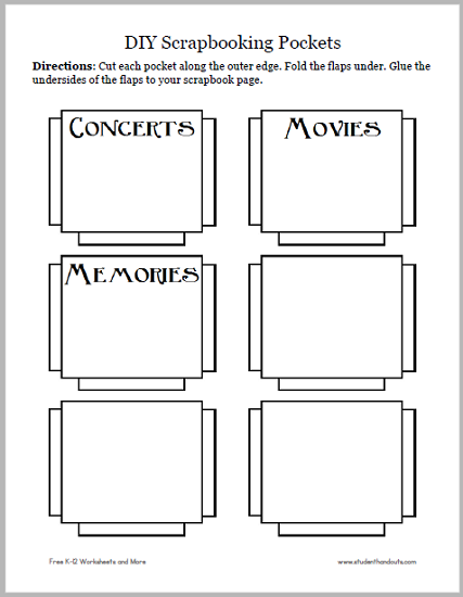 DIY Scrapbook Pockets Printable - Free to print (PDF file).