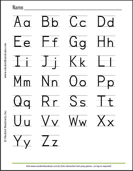 ABCs Print Manuscript Alphabet For Kids To Learn Writing Student Handouts