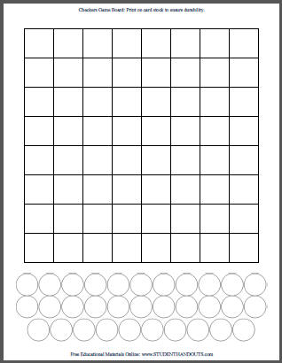 DIY Checkers - Print Your Own Checkerboard | Student Handouts