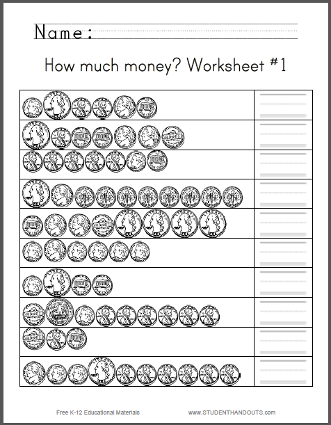 How Much Money Worksheets | studenthandouts.com