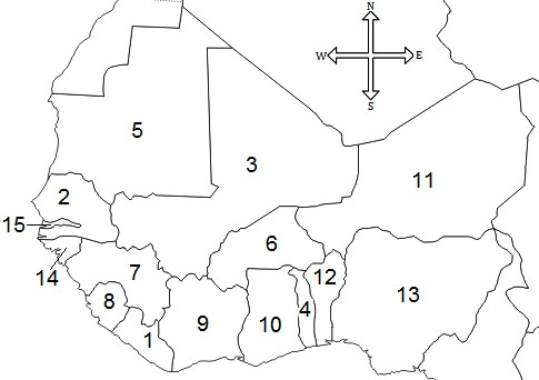 Western Africa Online Map Identification Game