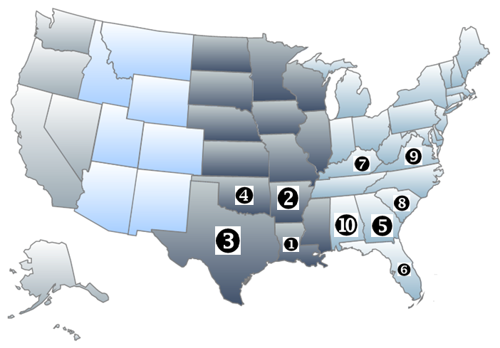 Southern States In Other Words Interactive Map Quiz - Test your