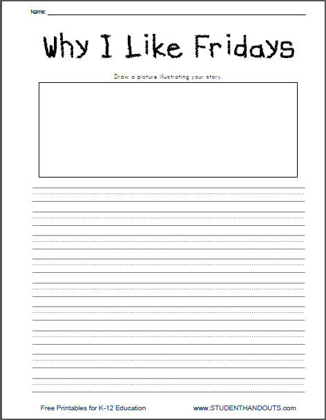 why-i-like-fridays-lined-writing-prompt-student-handouts