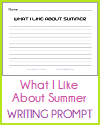 What I Like About Summer Writing Prompt