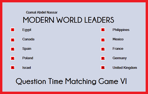 QUESTION TIME: World Leaders Matching Game VI