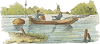 small boat with oars