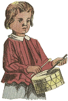 child playing a toy snare drum