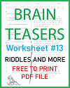 Brain Teasers Worksheet #13