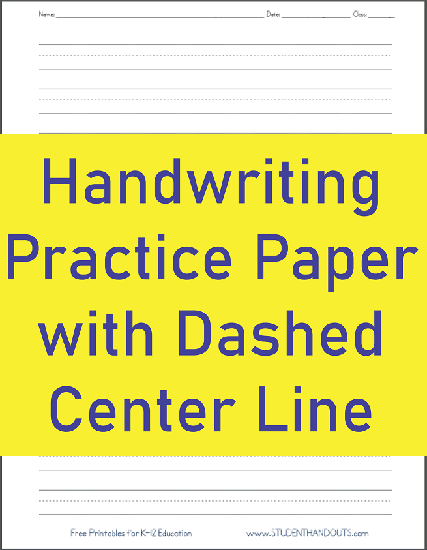 dotted line for writing practice