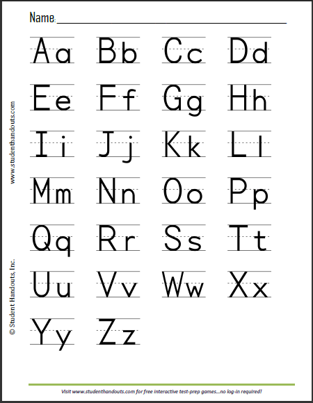 ABCs Print Manuscript Alphabet for Kids Student Handouts