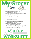 "My Grocer" Poem Worksheet