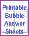 Bubble Answer Sheets for Multiple-Choice Questions