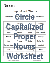 Circle Capitalized Proper Nouns Worksheet