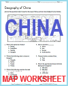 China Map Worksheet