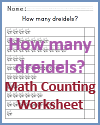 How many dreidels? Math Counting Worksheet for Hanukkah