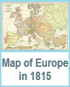 Map of Europe in 1815.  Including the boundary of Belgium in 1830, and the boundary of the German Confederation.