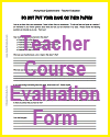 Teacher/Course Evaluation Form
