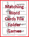 Matching Word Cards File Folder Games