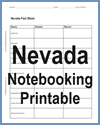Nevada Notebooking Printable