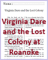 Virginia Dare and the Lost Colony at Roanoke Workbook