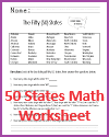 Fifty States Math Worksheet