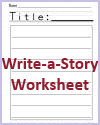 Printable Write-a-Story Worksheet with Picture Box