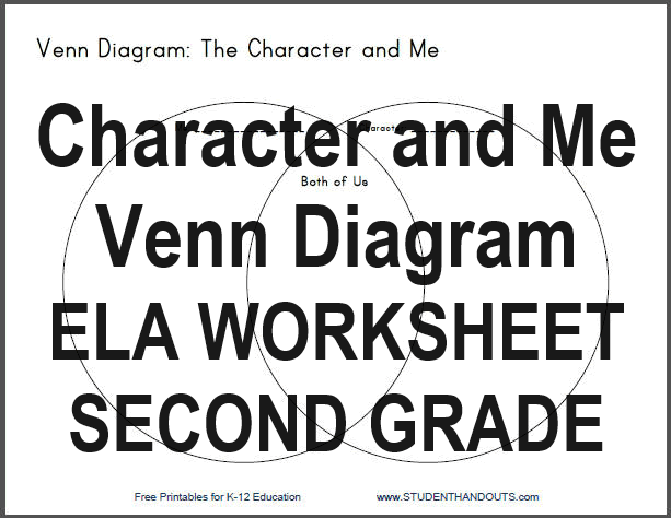 Free Printable Venn Diagram for Comparing & Contrasting the Student with a Main Character in a Story