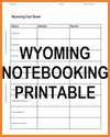 Wyoming Notebooking Printable