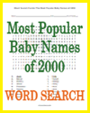 Most Popular Baby Names of 2000 Word Search Puzzle