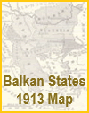 Map of the Balkan states at the end of 1913.  Europe.