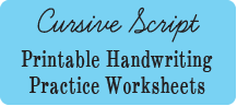 Cursive Script Free Handwriting Practice Printables