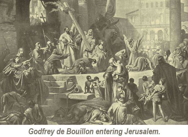 Godfrey de Bouillon entering Jerusalem.