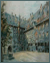 Adolf Hitler painting, The Courtyard of the Old Residency, Munich (1914). 