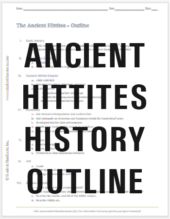 History of the Ancient Hittites - Printable outline (PDF file).