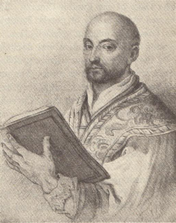 Saint Ignatius Loyola (1491-1556), after a painting by Rubens. St. Ignatius played a pivotal role in the Catholic Counter-Reformation.