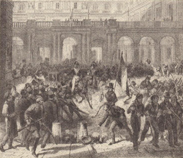 Entry of Louis Philippe into Paris, July 30, 1830. Engraved from a contemporary painting by Vernet.