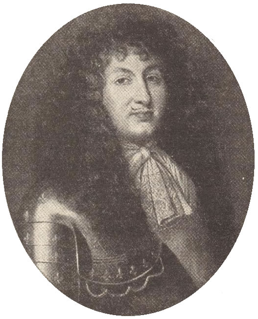 King Louis XIV of France. From a painting by Mignard, in the Louvre. Louis XIV epitomized the concept of divine right of kings.