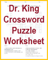 Dr. Martin Luther King Crossword Puzzle Worksheet