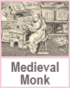Medieval Monk Copying a Manuscript