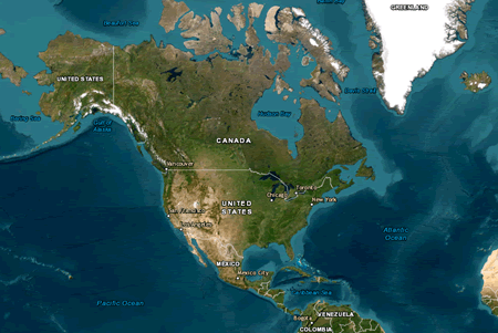 North America Topography Map