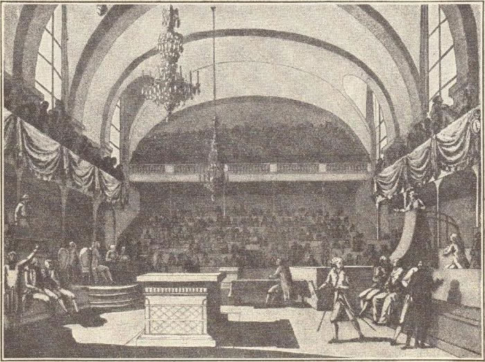 Hall of the National Assembly in Paris, 1789