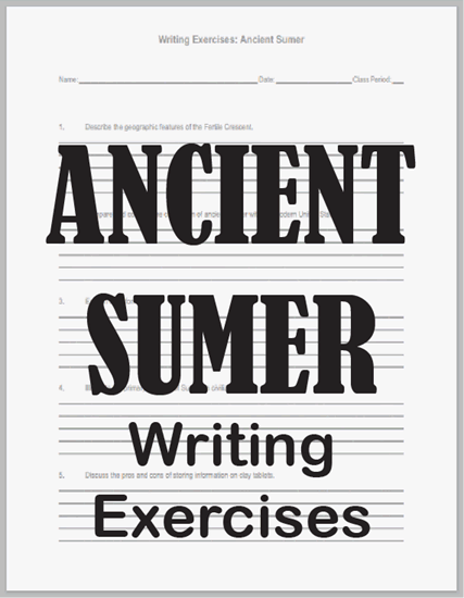 Ancient Sumer Writing Exercises - Free to print (PDF file).